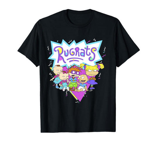 Rugrats Group Shot Retro Geometric Logo Long Sleeve T-Shirt