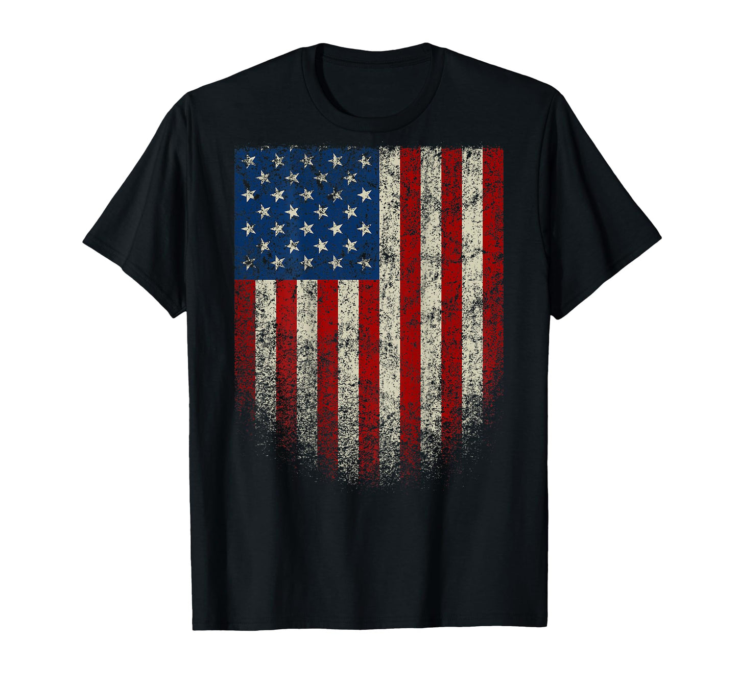 American Flag (Print on The Back) Patriotic Red White Blue T-Shirt