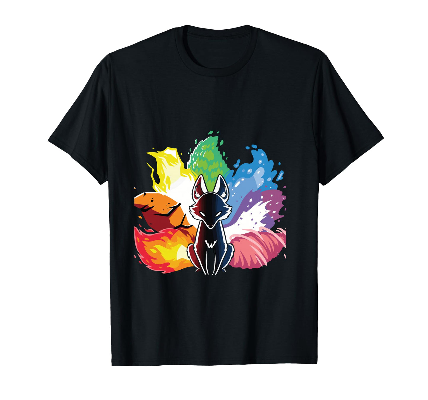 kitsune nine tail rainbow fox Long Sleeve T-Shirt